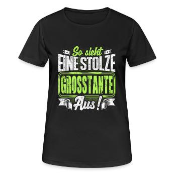 Grosstante - stolz - Frauen T-Shirt atmungsaktiv - Schwarz - Vorne - AI Model Female 172 light (172cm)
