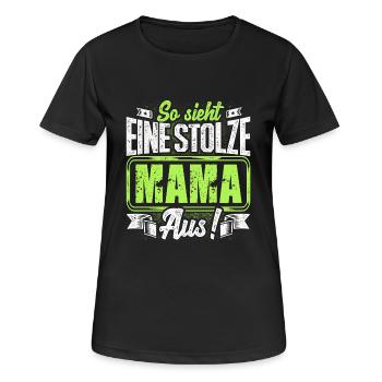 Mama - stolz - Frauen T-Shirt atmungsaktiv - Schwarz - Vorne - AI Model Female 172 light (172cm)