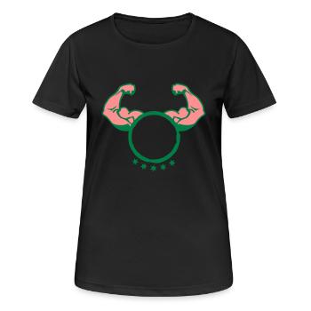 Arm Arm Muskel Bodybuilding logo2 - Frauen T-Shirt atmungsaktiv - Schwarz - Vorne - AI Model Female 172 light (172cm)