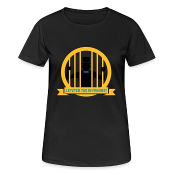 JGA Junggesellen Abschied Hochzeit Ehe Heirat - Frauen T-Shirt atmungsaktiv - Schwarz - Vorne - AI Model Female 172 light (172cm)