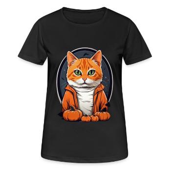 Halloween Cat - Women's Breathable T-Shirt - black - Front - AI Model Female 172 light (172cm)