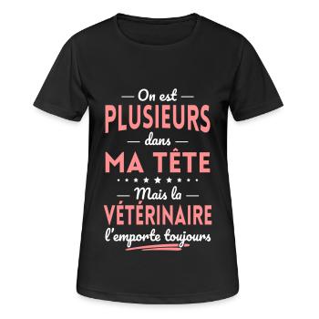 Plusieurs dans tête la Vétérinaire l'emporte - T-shirt respirant Femme - noir - Devant - AI Model Female 172 light (172cm)