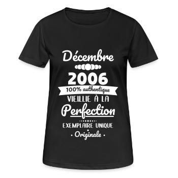 18th Birthday - December 2006 Original - Women's Breathable T-Shirt - black - Front - AI Model Female 172 light (172cm)