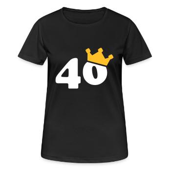 40 couronne 40 anniversaire 40 ans - T-shirt respirant Femme - noir - Devant - AI Model Female 172 light (172cm)