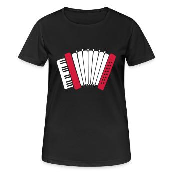 Accordéon - T-shirt respirant Femme - noir - Devant - AI Model Female 172 light (172cm)