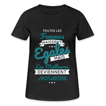 Femmes égales meilleures deviennent motardes - T-shirt respirant Femme - noir - Devant - AI Model Female 172 light (172cm)