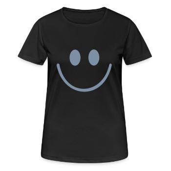 Smiley - Frauen T-Shirt atmungsaktiv - Schwarz - Vorne - AI Model Female 172 light (172cm)