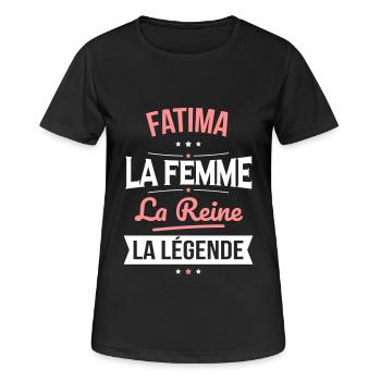 Fatima - La Femme - La Reine - La Légende - T-shirt respirant Femme - noir - Devant - AI Model Female 172 light (172cm)