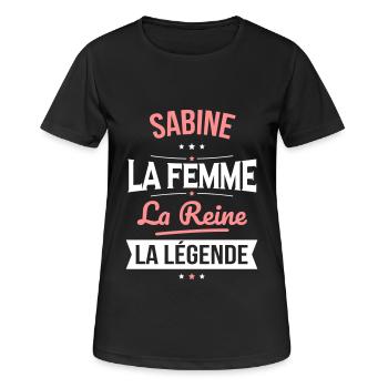Sabine - La Femme - La Reine - La Légende - T-shirt respirant Femme - noir - Devant - AI Model Female 172 light (172cm)