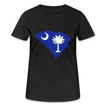 South Carolina - Frauen T-Shirt atmungsaktiv - Schwarz - Vorne - AI Model Female 172 light (172cm)