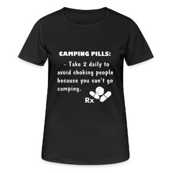Camping Pills - Women's Breathable T-Shirt - black - Front - AI Model Female 172 light (172cm)
