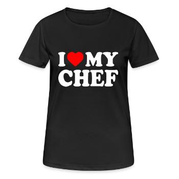 I love my chef - Frauen T-Shirt atmungsaktiv - Schwarz - Vorne - AI Model Female 172 light (172cm)