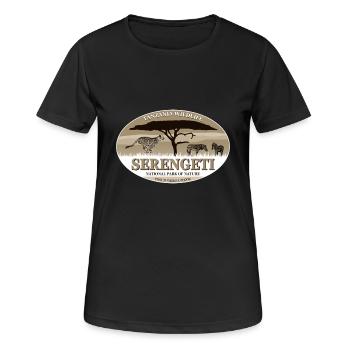 Serengeti - Gepard & Zebra Safari - Frauen T-Shirt atmungsaktiv - Schwarz - Vorne - AI Model Female 172 light (172cm)
