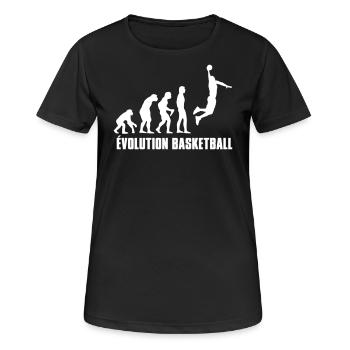 Basketball Évolution Basket - Frauen T-Shirt atmungsaktiv - Schwarz - Vorne - AI Model Female 172 light (172cm)