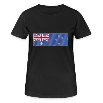 Flagge Australien - Frauen T-Shirt atmungsaktiv - Schwarz - Vorne - AI Model Female 172 light (172cm)
