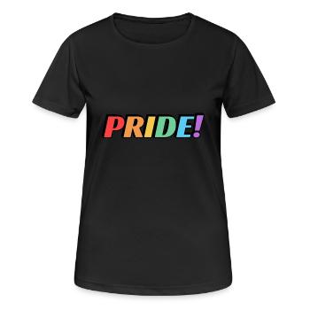 Pride rainbow text - Women's Breathable T-Shirt - black - Front - AI Model Female 172 light (172cm)