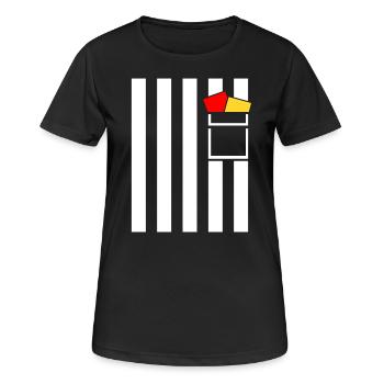 Costume d’arbitre Football Arbitre Carnaval - T-shirt respirant Femme - noir - Devant - AI Model Female 172 light (172cm)
