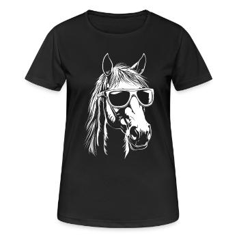 Horse Sunglasses - Women's Breathable T-Shirt - black - Front - AI Model Female 172 light (172cm)