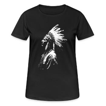 Silhouette amérindienne - T-shirt respirant Femme - noir - Devant - AI Model Female 172 light (172cm)