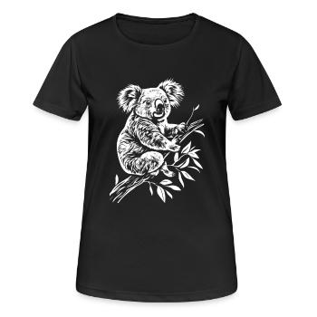 Koala Minimal - Frauen T-Shirt atmungsaktiv - Schwarz - Vorne - AI Model Female 172 light (172cm)