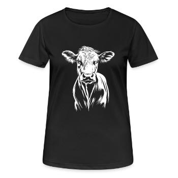 Cow Minimalist - Women's Breathable T-Shirt - black - Front - AI Model Female 172 light (172cm)