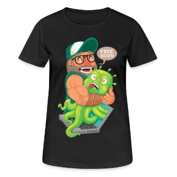 Câlins gratuits - T-shirt respirant Femme - noir - Devant - AI Model Female 172 light (172cm)