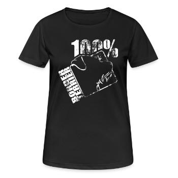 100 TERRIER FRONTIÈRE - T-shirt respirant Femme - noir - Devant - AI Model Female 172 light (172cm)