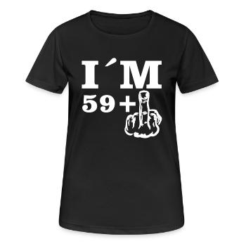 Geschenk Geburtstag Im 59 plus 1 - Frauen T-Shirt atmungsaktiv - Schwarz - Vorne - AI Model Female 172 light (172cm)