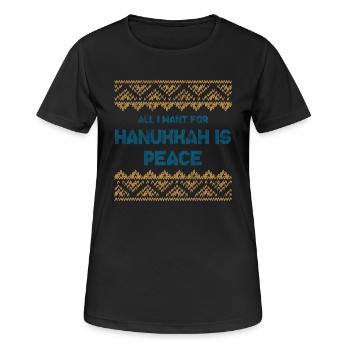 Ugly Hanukkah, Hanukkah, Festival of Lights, Gift - Women's Breathable T-Shirt - black - Front - AI Model Female 172 light (172cm)