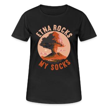 Etna Saying Funny Volcano Sicily - Women's Breathable T-Shirt - black - Front - AI Model Female 172 light (172cm)