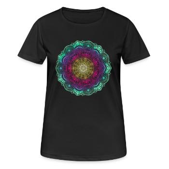 Mandala - T-shirt respirant Femme - noir - Devant - AI Model Female 172 light (172cm)