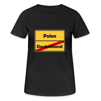 Polen! Auswandern/Reisen nach Polen! - Frauen T-Shirt atmungsaktiv - Schwarz - Vorne - AI Model Female 172 light (172cm)