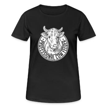 chargeur de vache professionnelle - T-shirt respirant Femme - noir - Devant - AI Model Female 172 light (172cm)