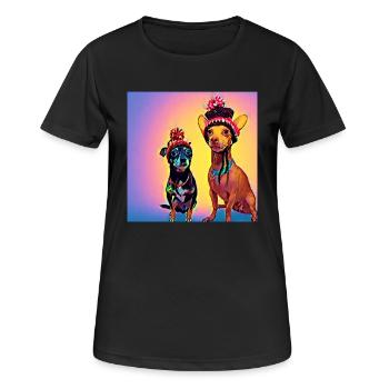 Pop-Art - Frauen T-Shirt atmungsaktiv - Schwarz - Vorne - AI Model Female 172 light (172cm)