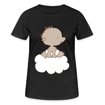 Baby-Igel auf Wolke - Frauen T-Shirt atmungsaktiv - Schwarz - Vorne - AI Model Female 172 light (172cm)