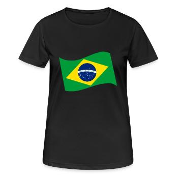 Brazil Flag - Frauen T-Shirt atmungsaktiv - Schwarz - Vorne - AI Model Female 172 light (172cm)