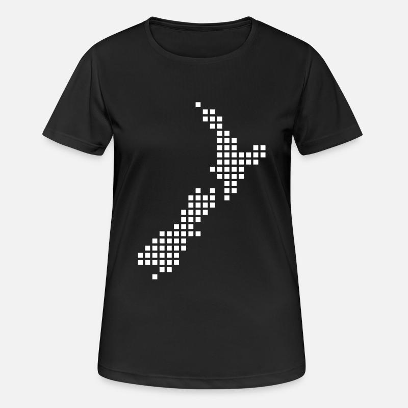 Neuseeland - Frauen T-Shirt atmungsaktiv - Schwarz
