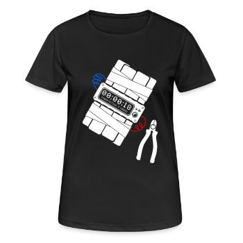 Bombe - Zange - Draht - blau & rot - Frauen T-Shirt atmungsaktiv - Schwarz - Vorne - AI Model Female 172 light (172cm)