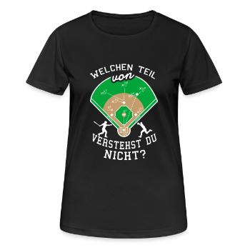 Baseball Strategie Baseballspieler - Frauen T-Shirt atmungsaktiv - Schwarz - Vorne - AI Model Female 172 light (172cm)