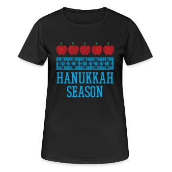 Ugly Hanukkah, Hanukkah, Festival of Lights, Gift - Women's Breathable T-Shirt - black - Front - AI Model Female 172 light (172cm)