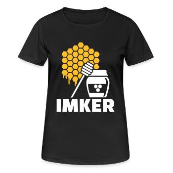 Imker - Frauen T-Shirt atmungsaktiv - Schwarz - Vorne - AI Model Female 172 light (172cm)