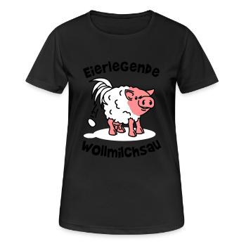 eierlegende wollmilchsau - workaholic - arbeit - Frauen T-Shirt atmungsaktiv - Schwarz - Vorne - AI Model Female 172 light (172cm)