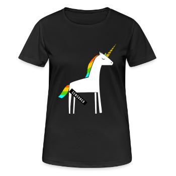 Sale licorne / drôle / Provocateur - T-shirt respirant Femme - noir - Devant - AI Model Female 172 light (172cm)
