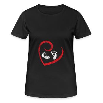 Geschenk Schwangere Frau Schwanger Schwangerschaft - Frauen T-Shirt atmungsaktiv - Schwarz - Vorne - AI Model Female 172 light (172cm)