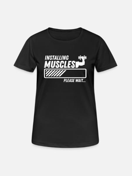 Fitness Gym - Frauen T-Shirt atmungsaktiv - Schwarz