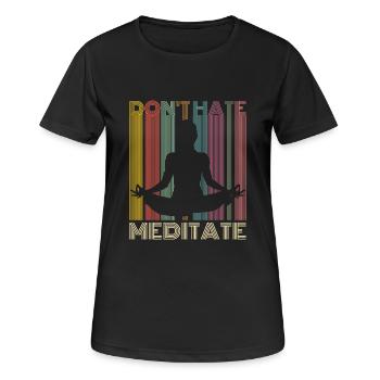 Meditation Yoga Buddha Enlightenment Gift - Women's Breathable T-Shirt - black - Front - AI Model Female 172 light (172cm)