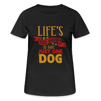 chien - T-shirt respirant Femme - noir - Devant - AI Model Female 172 light (172cm)