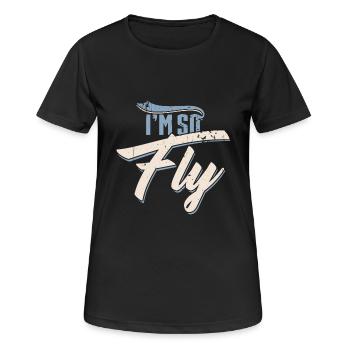 Airplane pilot vacation flying pilot - Women's Breathable T-Shirt - black - Front - AI Model Female 172 light (172cm)