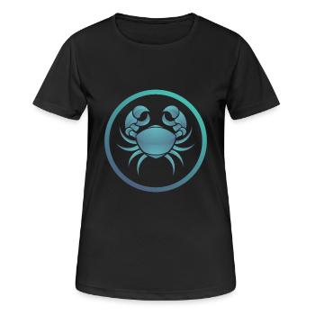 Sternzeichen Krebs - Frauen T-Shirt atmungsaktiv - Schwarz - Vorne - AI Model Female 172 light (172cm)