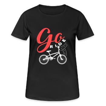 Fahrrad Geschenk Hobby Sport Damenrad - Frauen T-Shirt atmungsaktiv - Schwarz - Vorne - AI Model Female 172 light (172cm)